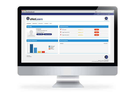 A screenshot of eNetLearn on a desktop computer